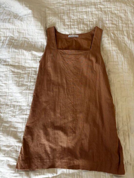 Abercrombie & Fitch Dresses & Skirts - Abercrombie & Fitch Brown Linen Tank Mini Dress Sz M